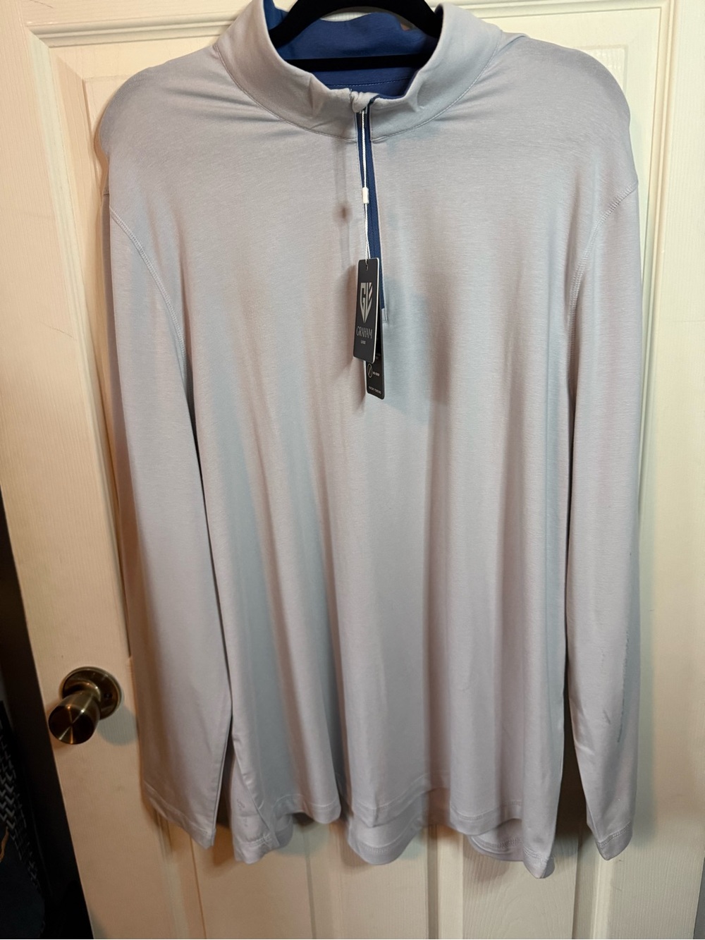 Graham Luxe Beckett Men's Gray Quarter-Zip Performance Golf Pullover XL NEW!